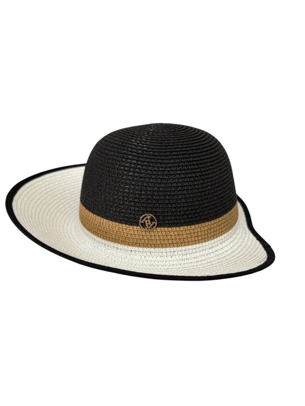Adrienne Vittadini Black Natural Toast Sun Hat New